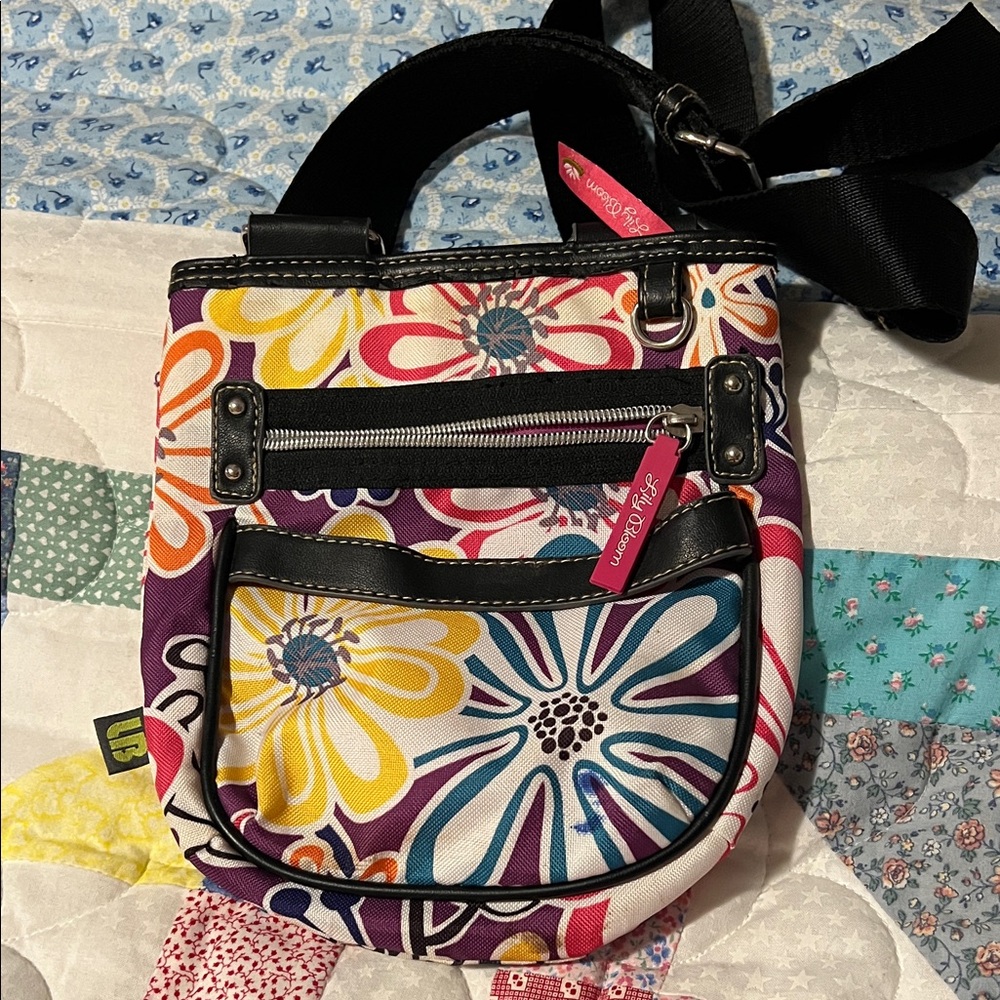 Lily Bloom Colorful Floral Crossbody Bag - Purple/Yellow/Multi
